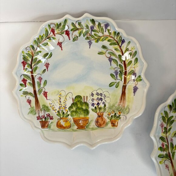 Dario Farrucci Ma Maison Dinner Plates Tabletops Unlimited Hand Painted Plates S - Picture 4 of 8